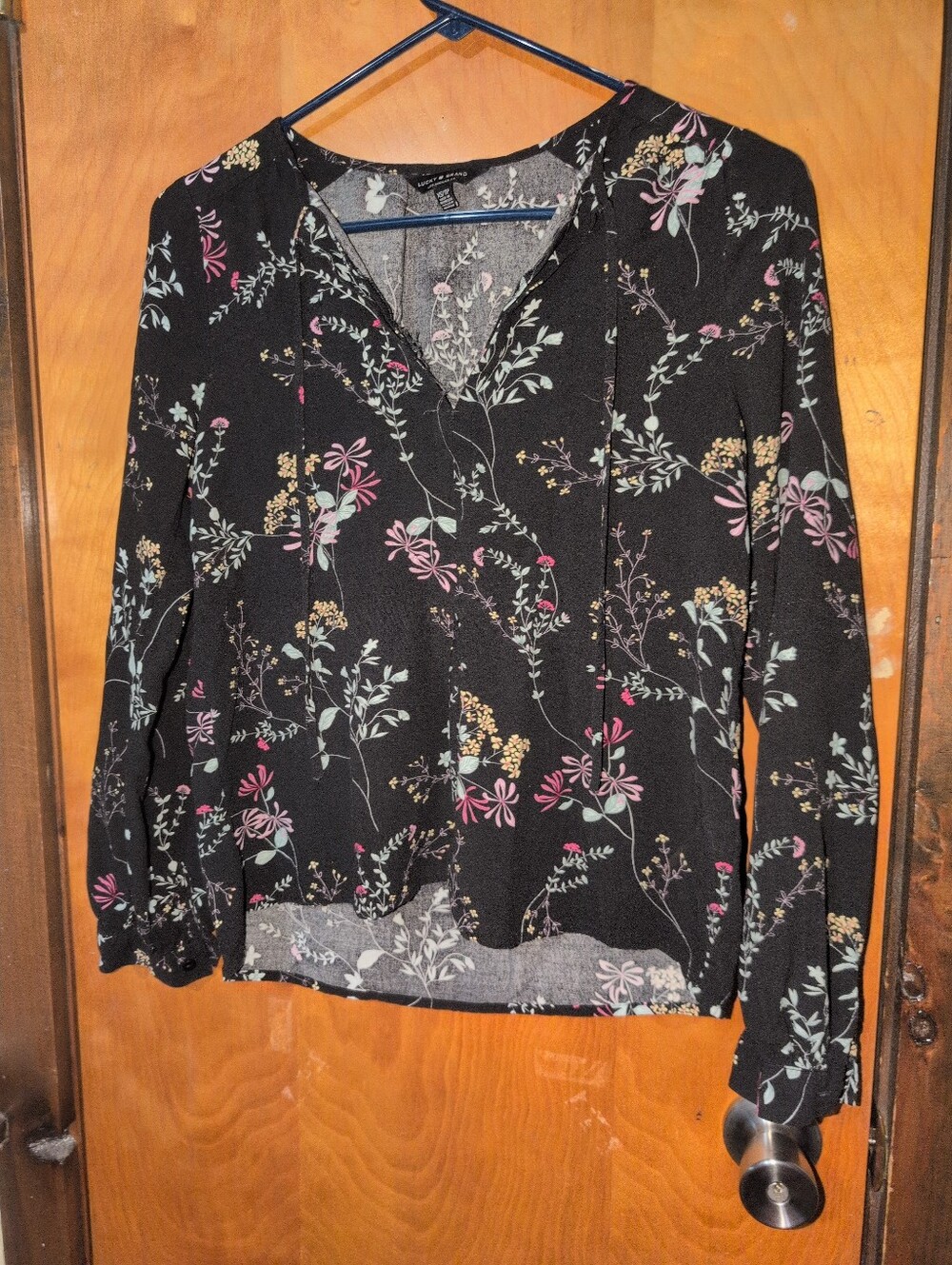 Lucky Brand Woman's Xs Long Sleeve Floral Blouse